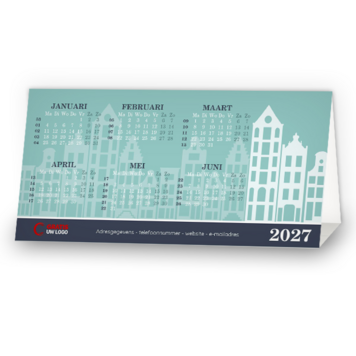 Kerstkaart kalender met Hollandse huisjes 2027