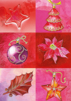 Kerstkaarten Sfeer paars / roze - kerstkaart 9054