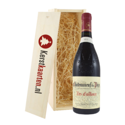 Wijnkist met fles rode wijn - Domaine Les Cailloux Châteauneuf-du-Pape 2020
