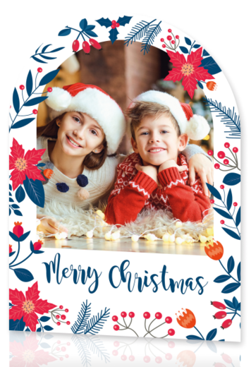 Stanskaart kerstkaart met foto en Merry Christmas