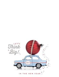 Kerstkaart - Let's think big in the New Year