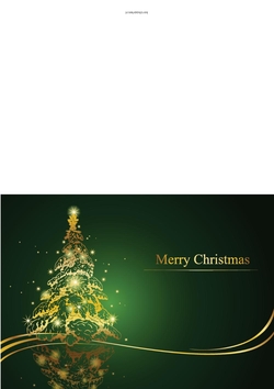 gouden kerstboom met groene achtergrond